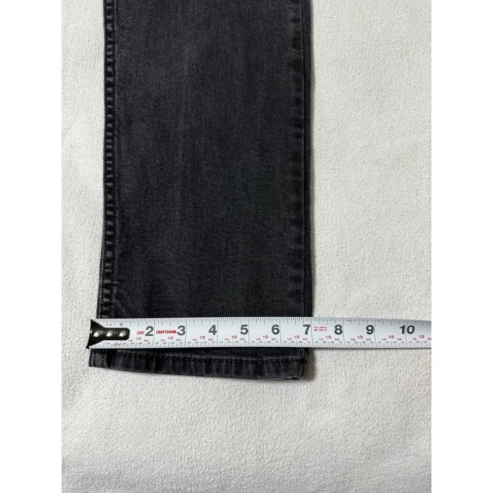 Levis 502 Jeans Mens 34x30 Black Regular Tapered Mid Rise Dark‎ Wash Denim